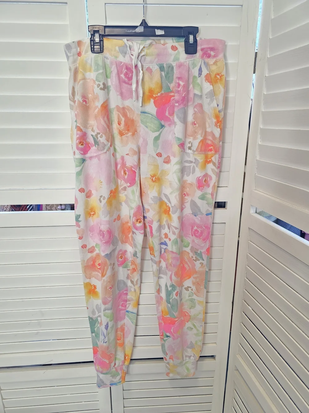 P.J. Salvage Pastel Watercolor Lounge Pants MED WAIST 15 FLAT PLUS STRETCH 1483